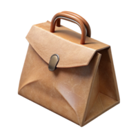 elegant abstract Kraft Paper Bag with Handle Cutout Transparent Background high quality png