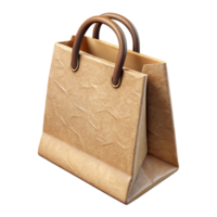 impressive creative Kraft Paper Bag with Handle Cutout Transparent Background premium png