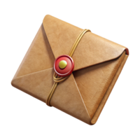 magnificent modern Kraft Paper Envelope with String Closure Isolated Transparent Background high resolution png