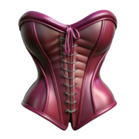 wonderful abstract Lace Up Corset Burgundy Satin Isolated Element detailed png
