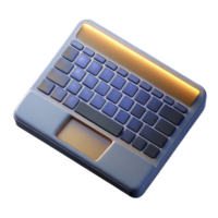 stunning artistic Laptop Keyboard Top View with Backlit Keys Cutout on Transparent Background png