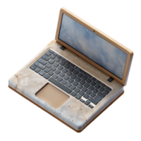 extraordinary classic Laptop Computer Top View Isolated on White Background high resolution png