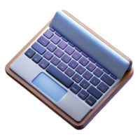 elegant modern Laptop Keyboard Top View with Backlit Keys Cutout on Transparent Background genuine png