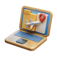 vibrant modern Laptop with Flight Booking Website Cutout high resolution png