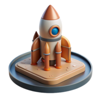 impressive abstract Launch Pad Cutout with Rocket Assembly png