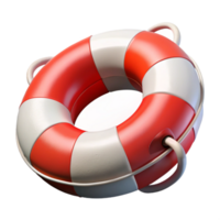 serene rustic Lifeguard Rescue Buoy Red White Isolated Element png
