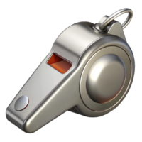 serene rustic Lifeguard Whistle Silver Metal Shiny Surface Transparent Background png
