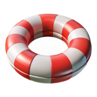 dramatic abstract Life Ring Red White Striped Floating Isolated on Transparent Background professional png