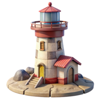 impressive artistic Lighthouse on Coast Transparent Background exclusive png
