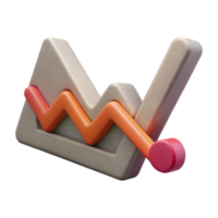 vibrant minimalist Line Graph with Downward Trend Isolated exclusive png