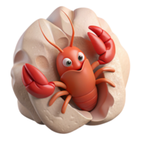 extraordinary traditional Lobster Hiding in Crevice Element premium png