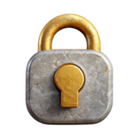 elegant classic Lock Icon with Gold Keyhole Isolated authentic png