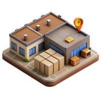 magnificent minimalist Logistics Hub Aerial View Isolated premium png