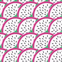 Dragonfruit slices seamless pattern vector