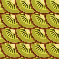 Seamless botanical pattern with kiwi slices vector
