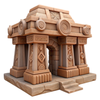 serene contemporary Lost Temple Carvings Ancient Symbols Detailed Texture Cutout authentic png