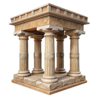 dramatic vintage Lost Temple Columns Intricate Carvings Transparent Background authentic png