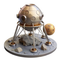 dramatic traditional Lunar Lander Descent Stage Transparent Background Isolated Element high resolution png