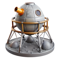impressive rustic Lunar Lander Descent Stage Transparent Background Isolated Element authentic png