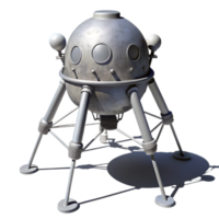 wonderful modern Lunar Lander Silhouette with Detailed Shadows Transparent Background authentic png