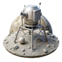 magnificent rustic Lunar Lander on Moon Surface Isolated authentic png