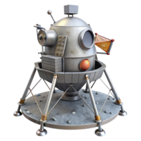 beautiful rustic Lunar Module Flag Planted on Surface premium png