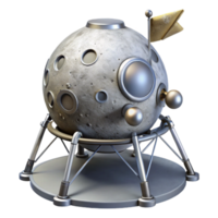 magnificent rustic Lunar Module Flag Planted on Surface authentic png