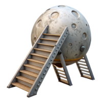 dramatic minimalist Lunar Module Ladder Cutout with Descent Steps high resolution png