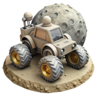 impressive artistic Lunar Rover on Moon Surface Transparent Background authentic png