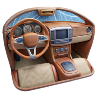 dramatic minimalist Luxury Car Interior Dashboard View Transparent high resolution png