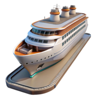 impressive traditional Luxury Cruise Ship at Dock Side View Cutout premium png
