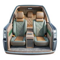 stunning modern Luxury Sedan Interior Backseat View Transparent Background premium png