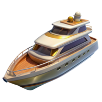 impressive modern Luxury Yacht Side View Cutout on Transparent Background high resolution png