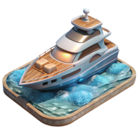 magnificent abstract Luxury Yacht on Water Cutout high resolution png