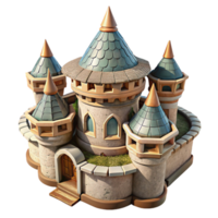 beautiful artistic Majestic Castle Turret High Angle View Isolated high quality png