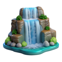 elegant rustic Majestic Waterfall Front View Cutout Image authentic png
