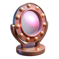 serene rustic Makeup Mirror with Led Lights Transparent Background png