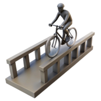 elegant rustic Man Cycling on Bridge Silhouette high resolution png