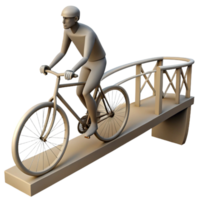 magnífico criativo homem ciclismo em ponte silhueta autêntico png