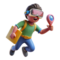magnificent rustic Man Exploring Virtual World in Vr Headset Cutout professional png