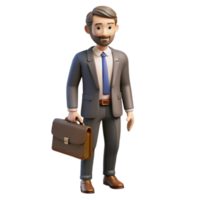 wonderful artistic Man in Suit with Briefcase Isolated high resolution png