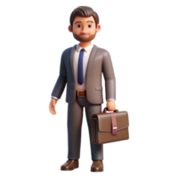 elegant traditional Man in Suit with Briefcase Isolated png