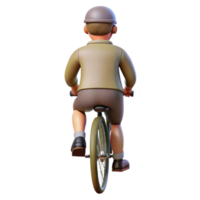 magnificent minimalist Man on Bicycle Back View Transparent Element high resolution png