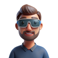 elegant artistic Man Using Ar Glasses Front View Cutout high resolution png