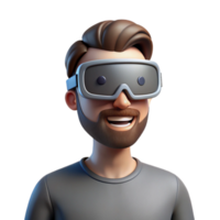 dramatic rustic Man Using Virtual Reality Headset Transparent Background authentic png