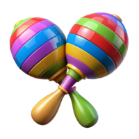 serene classic Maracas Colorful Pattern Isolated Element Transparent Background professional png