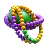 dramatic minimalist Mardi Gras Beads Colorful Strands Cutout Element authentic png