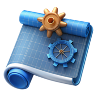 elegant vintage Marine Engineering Blueprint Transparent Background with Schematic Diagram authentic png