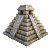 magnificent classic Mayan Pyramid Stone Texture Front View Transparent Background high quality png