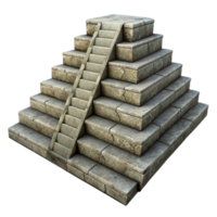 elegant contemporary Mayan Pyramid Steps Stone Texture Isolated high resolution png